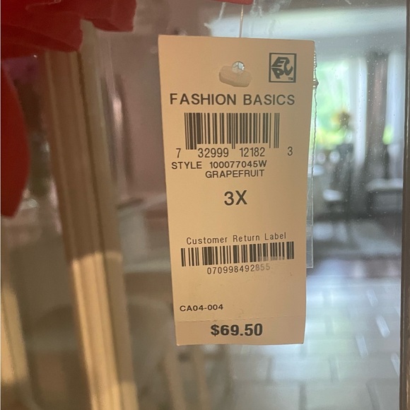 INC Plus size orange top with front tie. Size 3x - Picture 4 of 5